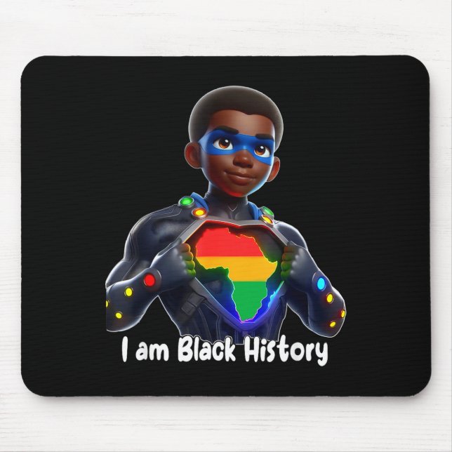 Mousepad Forte rei da história negra com orgulho e poderoso (Frente)