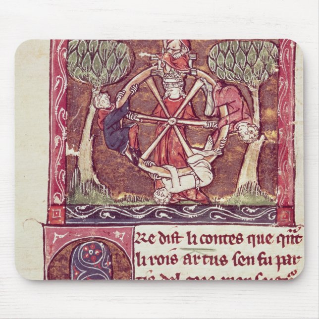 Mousepad Fortuna cega da deusa com rei Arthur (Frente)