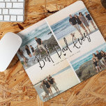 Mousepad Foto 4x do Melhor Script de Pai<br><div class="desc">Melhor Pai De Sempre! Crie a sua própria almofada especial do rato de manutenção para pai com este modelo de 4 fotografias simples. Basta carregar quatro de suas fotos favoritas e personalizar a mensagem e o nome/s.</div>