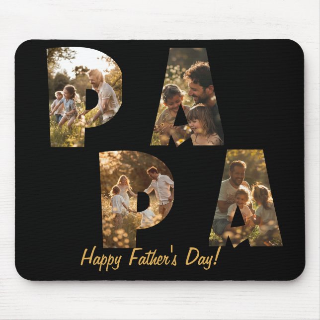 Mousepad Foto: Colagem de Letras de Corte PAPA (Frente)