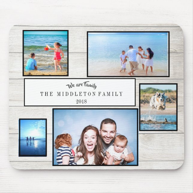 Mousepad Foto Collage Rustic Somos Família (Frente)