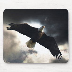 Mousepad Foto da águia americana do vôo & das nuvens de