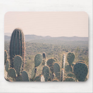 Mousepad Foto da paisagem de Boho do deserto dos cactos