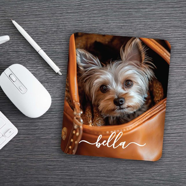 Mousepad Foto de animal de estimação com script fofo (Criador carregado)
