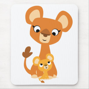 Mousepad Foto de Bela Mãe Lion e Pasta do Pente