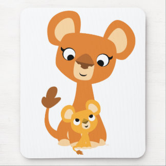 Mousepad Foto de Bela Mãe Lion e Pasta do Pente