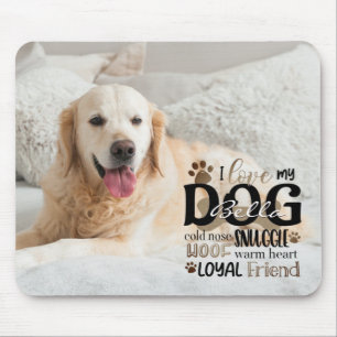 Mousepad Foto de cão AMA MEU CACHORRO Arte Personalizada d