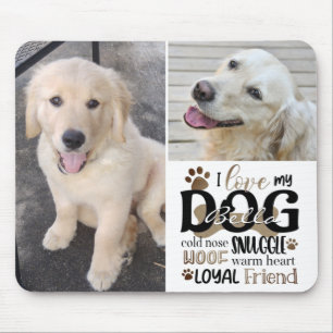 Mousepad Foto de cão AMA MEU CACHORRO Arte Personalizada d