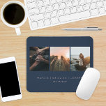 Mousepad Foto de casamento do Noivado Keepsasaame<br><div class="desc">3 layout de foto,  data numérica; as cores são todas editáveis.</div>