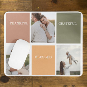 Mousepad Foto de Colagem da Família Agradecido Grateful