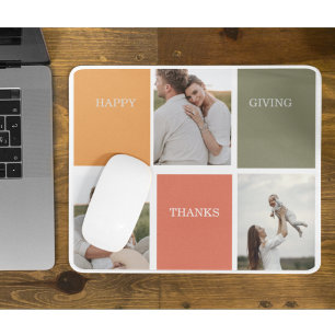 Mousepad Foto de Colagem da Família Moderna   Ação de Graça