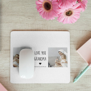Mousepad Foto de Colagem Moderna Ama Sua Avó Melhor Present