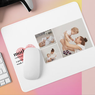 Mousepad Foto de Colagem Moderna e Presente Mãe do Coração