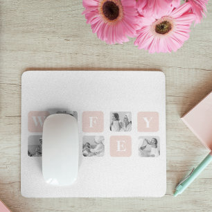 Mousepad Foto De Colagem Moderna E Presente Rosa Para Uma E
