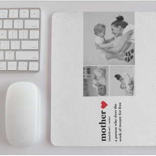 Mousepad Foto de Colagem Moderna e Texto Vermelho Doente Mã