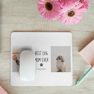 Mousepad Foto de Colagem Moderna Melhor Cão Mãe Nunca