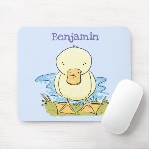 Mousepad Foto de desenho animado de bebê amarelo-branco