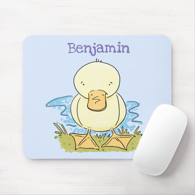 Mousepad Foto de desenho animado de bebê amarelo-branco (Com mouse)