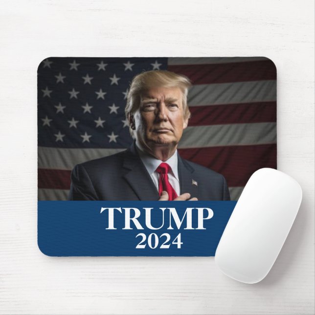 Mousepad Foto de Donald Trump - Excelente Trump 2024 Keep A (Com mouse)