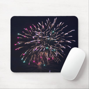 Mousepad Foto de fogos de artifício que explode na noite 4