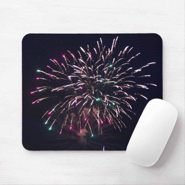 Mousepad Foto de fogos de artifício que explode na noite 4  (Com mouse)
