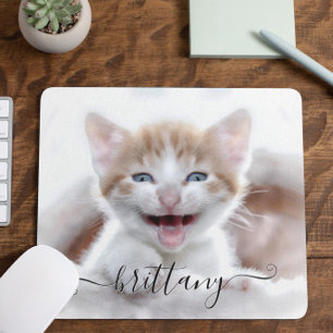 Mousepad Foto De Gatinho De Pet Kitten Da Sua Família Bonit