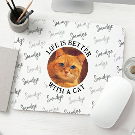 Mousepad Foto de gato personalizada & Nome Amante de gatos 