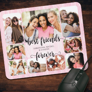 Mousepad Foto de Meninas Adolescentes Rosa Amizade