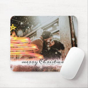 Mousepad Foto de Natal Glitter da Estrela de Árvore Brilha