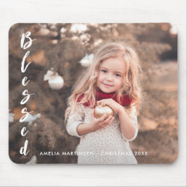 Mousepad Foto de Natal Inspiracional Bendedida Script