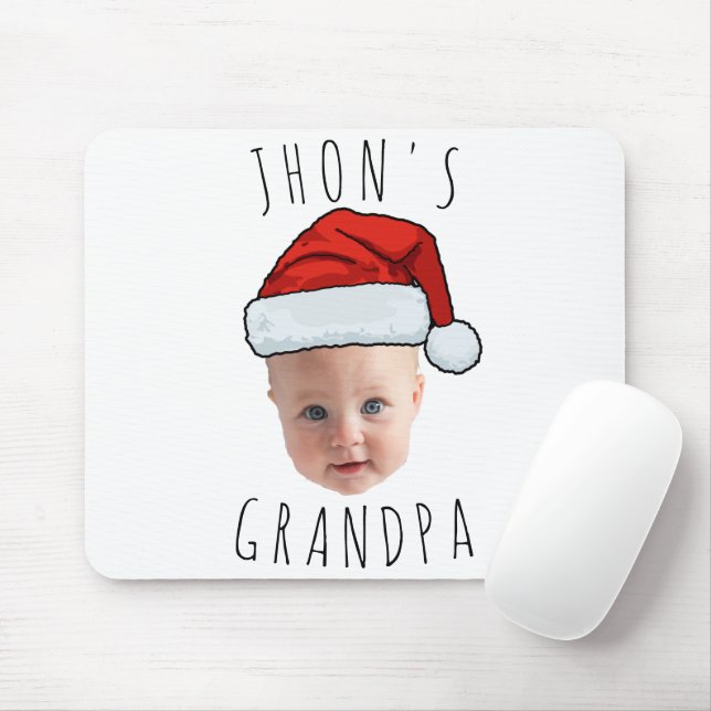 Mousepad Foto de Natal personalizada do rosto do bebê Santa (Com mouse)