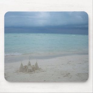 Mousepad Foto de Paisagem de Praia de Stormy Sandcastle