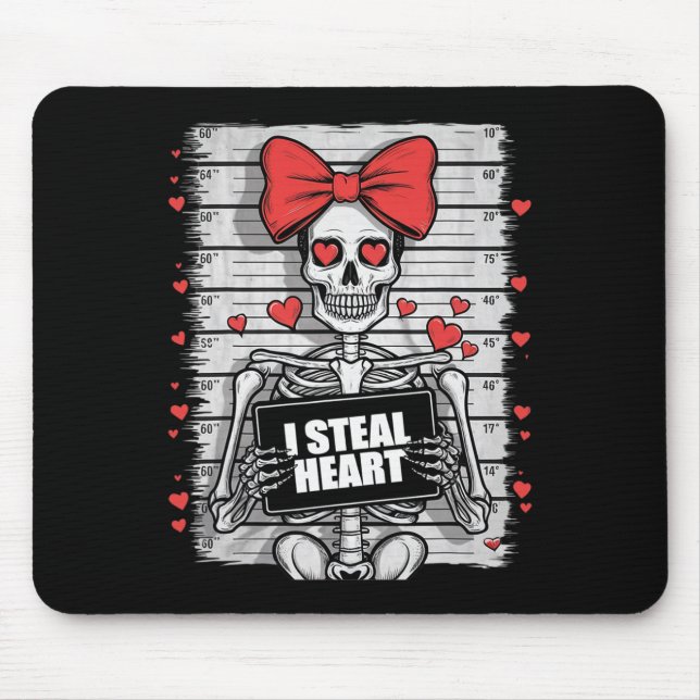 Mousepad Foto de Perfil de Esqueleto Eu Roubo Corações Esqu (Frente)