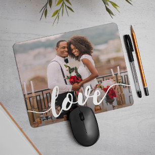 Mousepad Foto de Sobreposição de Script de Amor