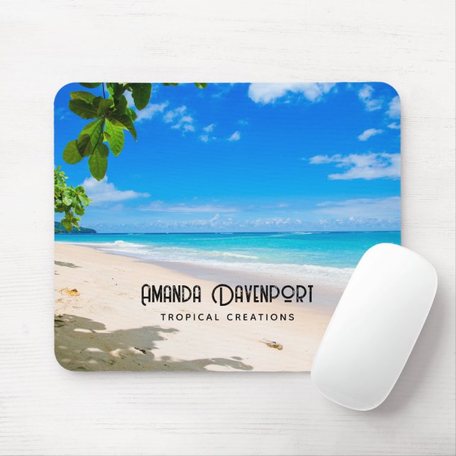 Mousepad Foto de uma bela praia tropical sunny (Com mouse)