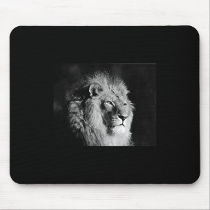 Mousepad Foto do Leão Preto e Branco
