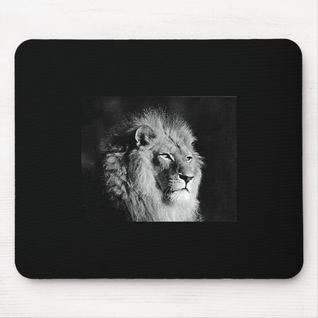 Mousepad Foto do Leão Preto e Branco (Frente)