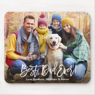 Mousepad Foto do Melhor Pai de Script de Pincel Moderno