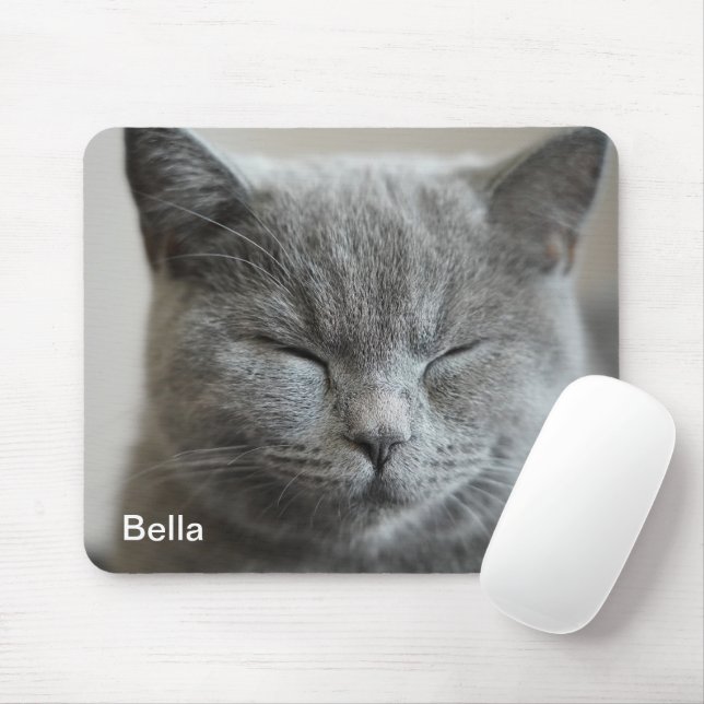 Mousepad Foto do rosto da Gatinho da Cinza de Cute Personal (Com mouse)