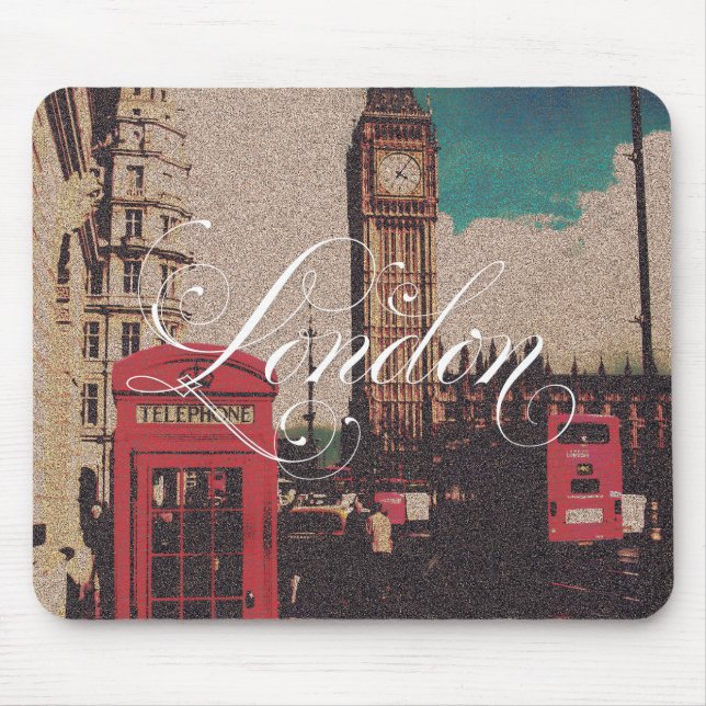 Mousepad Foto do vintage do marco de Londres (Frente)