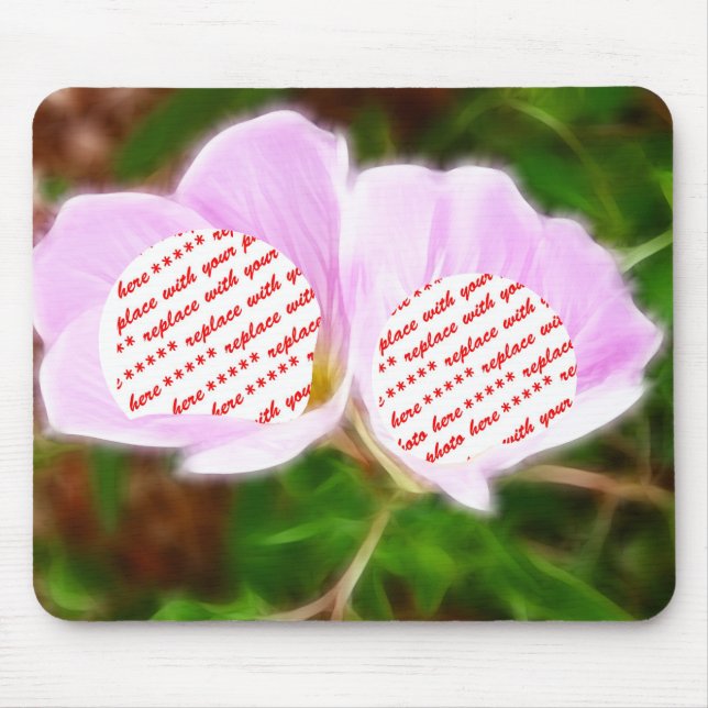 Mousepad Foto dupla das flores rosa (Frente)