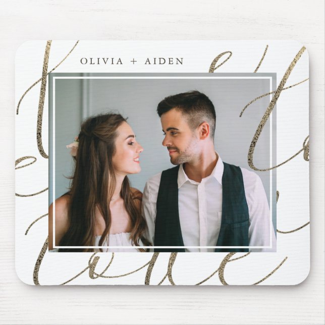 Mousepad Foto e nome do script Elegant Love (Frente)