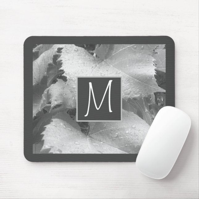 Mousepad Foto em preto e branco de fita deixa Cinza inicial (Com mouse)