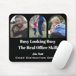 Mousepad Foto Engraçada Olhando Ocupado Nome Personalizado