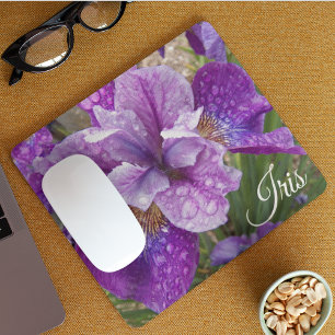 Mousepad Foto Floral de Íris Sem Mão Roxa