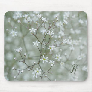 Mousepad Foto Floral de Respiradouro de Bebê Branco com Mon