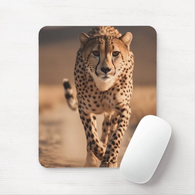 Mousepad Foto Majestosa de Guepardo Selvagem Correndo (Com mouse)