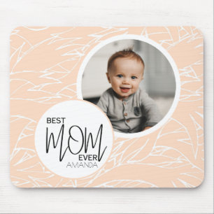 Mousepad Foto Mínima Chic Melhor Mãe Sempre Rosa