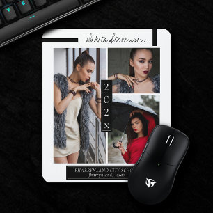 Mousepad Foto mínima de graduação em preto e branco