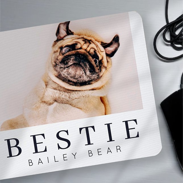Mousepad Foto Mínima Moderna de Pet Bestie BFF (Criador carregado)